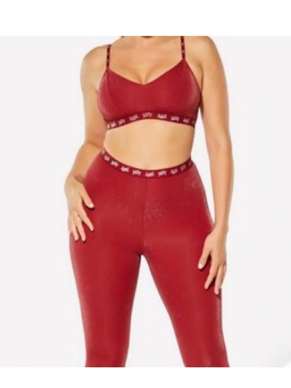 YITTY Sparkly Red Sports Bra | Adjustable Straps | Size M | Like New